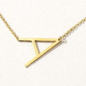Large Gold Initial Letter Necklace (9023)